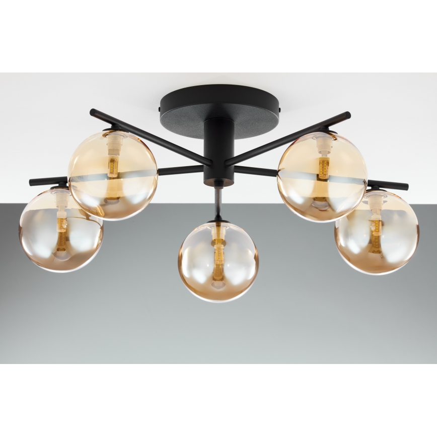 Jupiter 2047 - Surface-mounted chandelier PRATO 5xG9/10W/230V black/beige