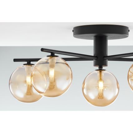 Jupiter 2047 - Surface-mounted chandelier PRATO 5xG9/10W/230V black/beige