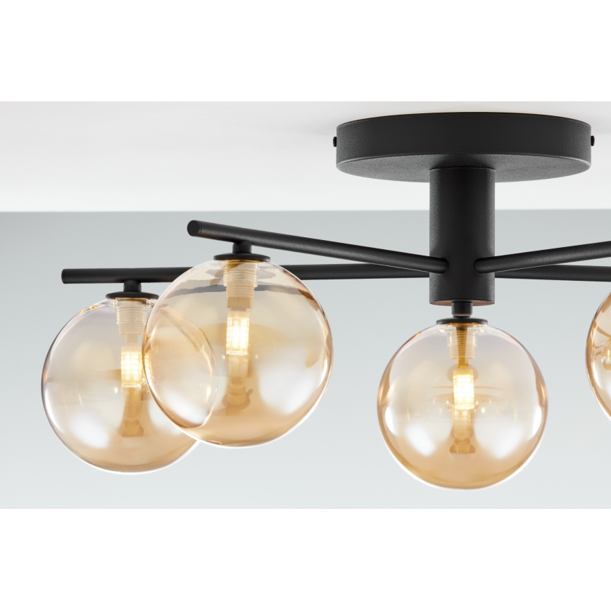 Jupiter 2047 - Surface-mounted chandelier PRATO 5xG9/10W/230V black/beige