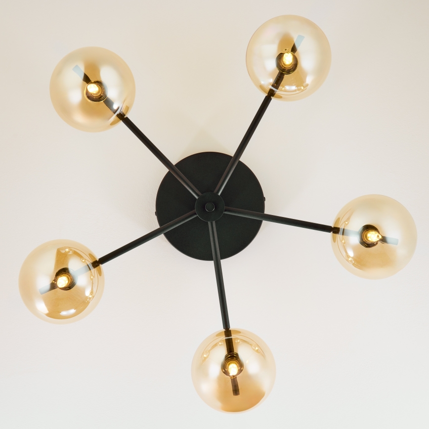 Jupiter 2047 - Surface-mounted chandelier PRATO 5xG9/10W/230V black/beige