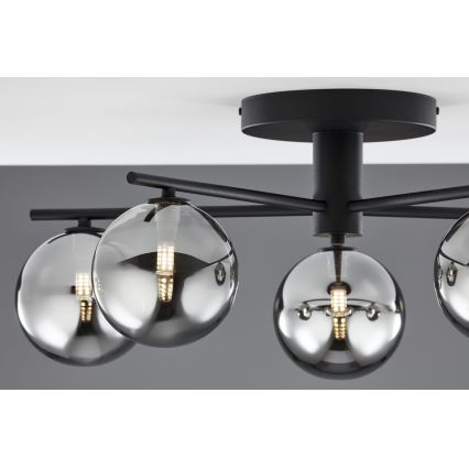 Jupiter 2048 - PRATO surface-mounted chandelier 5xG9/14W/230V black/smoked grey
