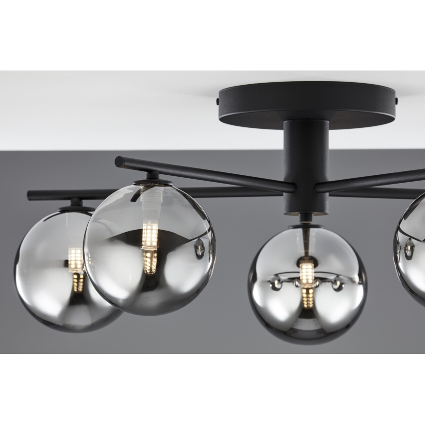 Jupiter 2048 - PRATO surface-mounted chandelier 5xG9/14W/230V black/smoked grey