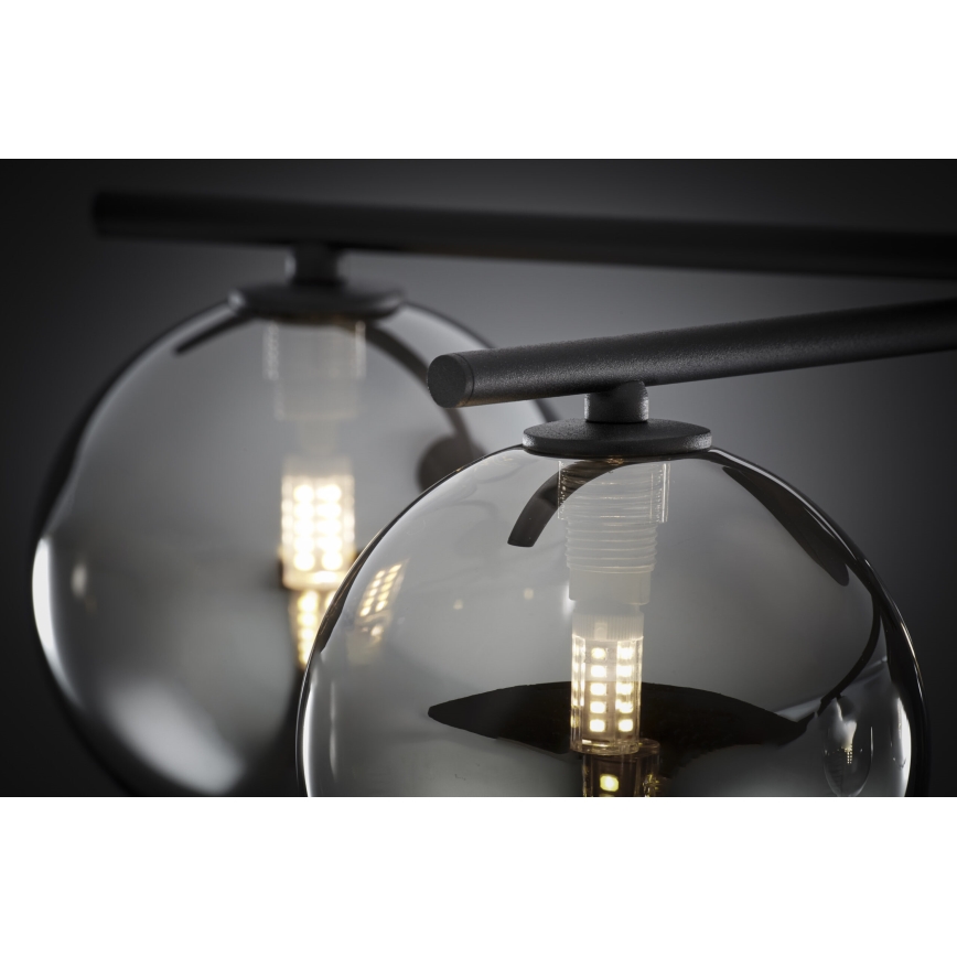 Jupiter 2048 - PRATO surface-mounted chandelier 5xG9/14W/230V black/smoked grey