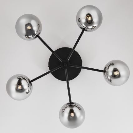 Jupiter 2048 - PRATO surface-mounted chandelier 5xG9/14W/230V black/smoked grey