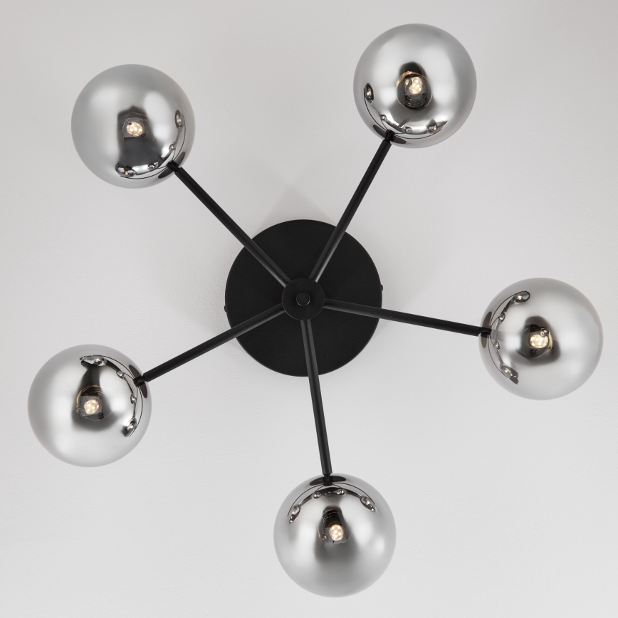 Jupiter 2048 - PRATO surface-mounted chandelier 5xG9/14W/230V black/smoked grey