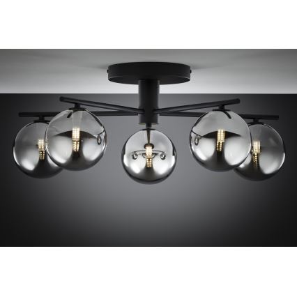 Jupiter 2048 - PRATO surface-mounted chandelier 5xG9/14W/230V black/smoked grey