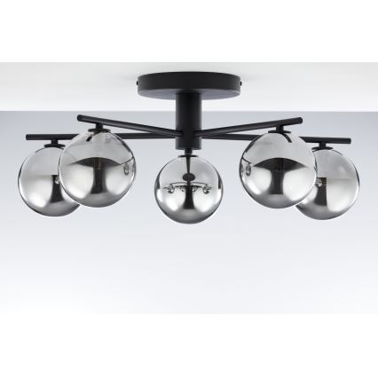 Jupiter 2048 - PRATO surface-mounted chandelier 5xG9/14W/230V black/smoked grey