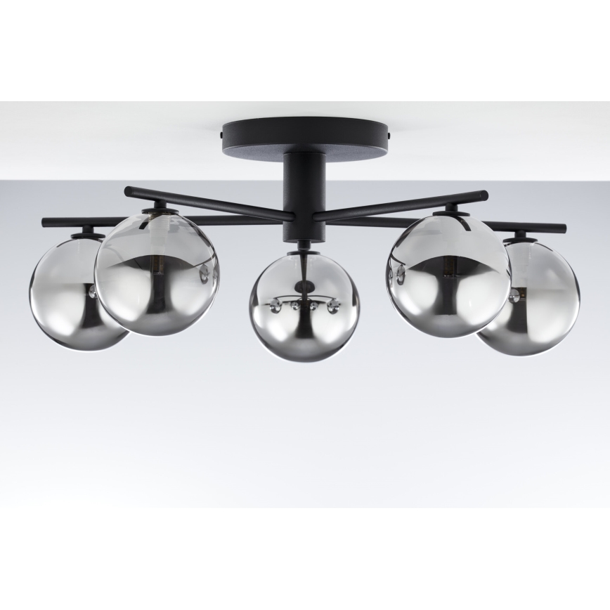 Jupiter 2048 - PRATO surface-mounted chandelier 5xG9/14W/230V black/smoked grey