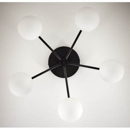 Jupiter 2049 - PRATO Flush-Mount Chandelier 5xG9/14W/230V black/white