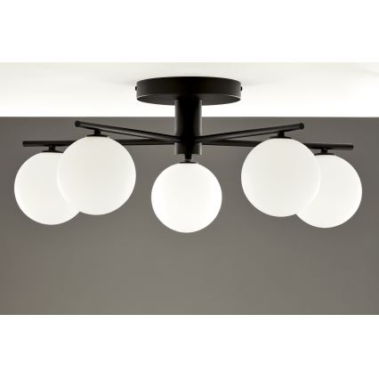 Jupiter 2049 - PRATO Flush-Mount Chandelier 5xG9/14W/230V black/white