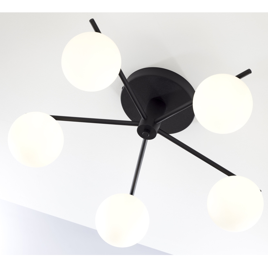 Jupiter 2049 - PRATO Flush-Mount Chandelier 5xG9/14W/230V black/white