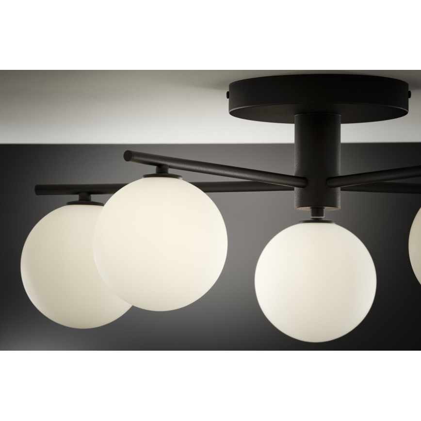 Jupiter 2049 - PRATO Flush-Mount Chandelier 5xG9/14W/230V black/white