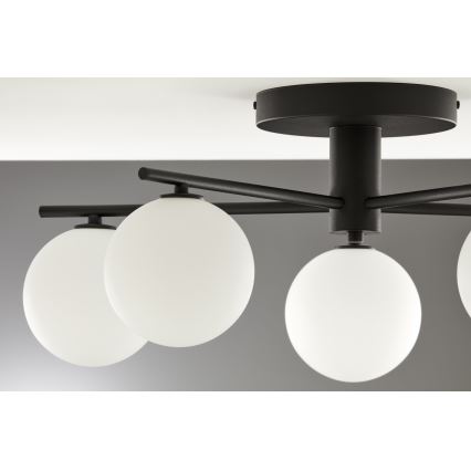 Jupiter 2049 - PRATO Flush-Mount Chandelier 5xG9/14W/230V black/white