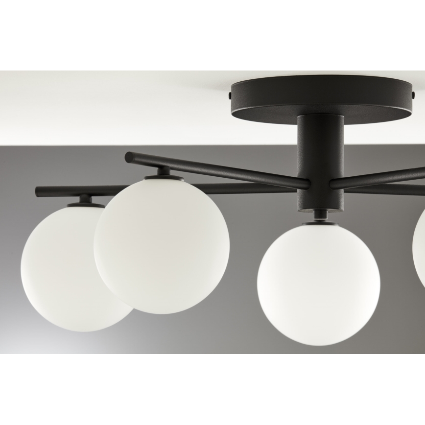 Jupiter 2049 - PRATO Flush-Mount Chandelier 5xG9/14W/230V black/white