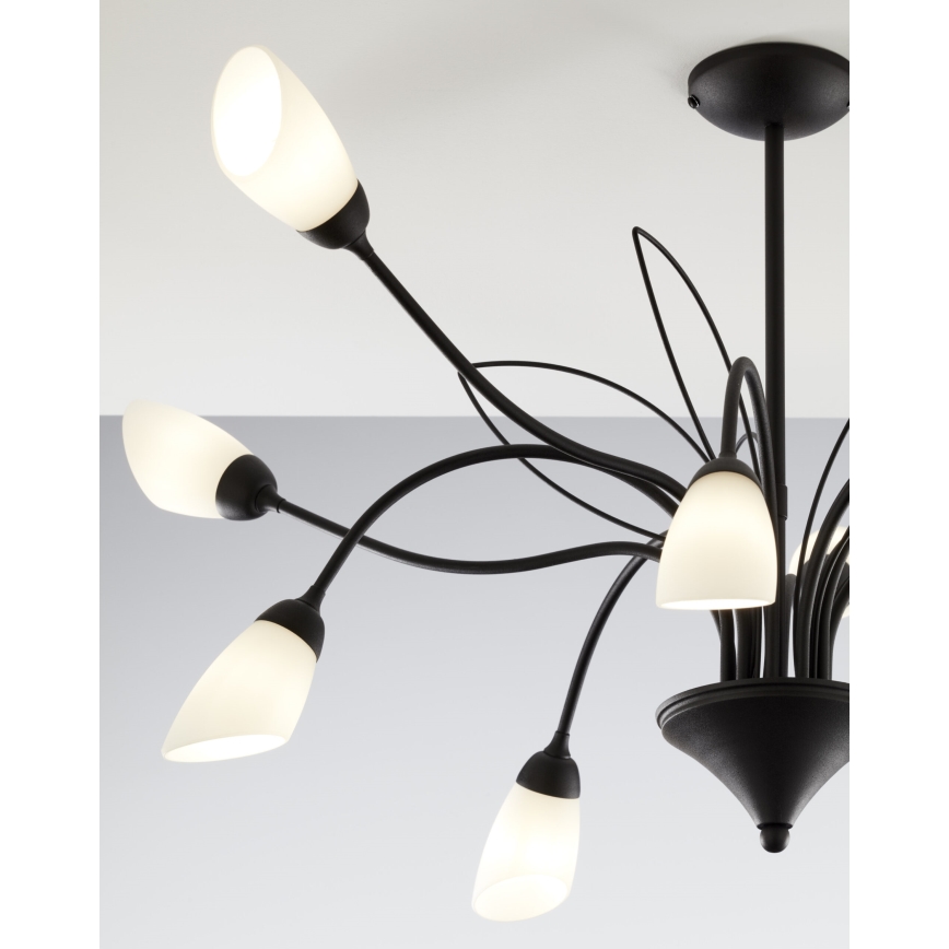 Jupiter 2056 - GLORIOSA Rod-Mounted Chandelier 10xG9/14W/230V Black