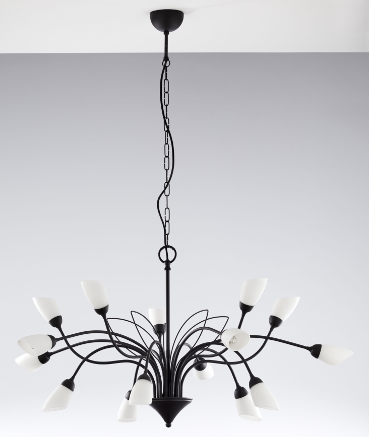Jupiter 2057 - GLORIOSA Chain-Hung Chandelier 15xG9/14W/230V, Black