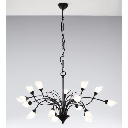 Jupiter 2057 - GLORIOSA Chain-Hung Chandelier 15xG9/14W/230V, Black