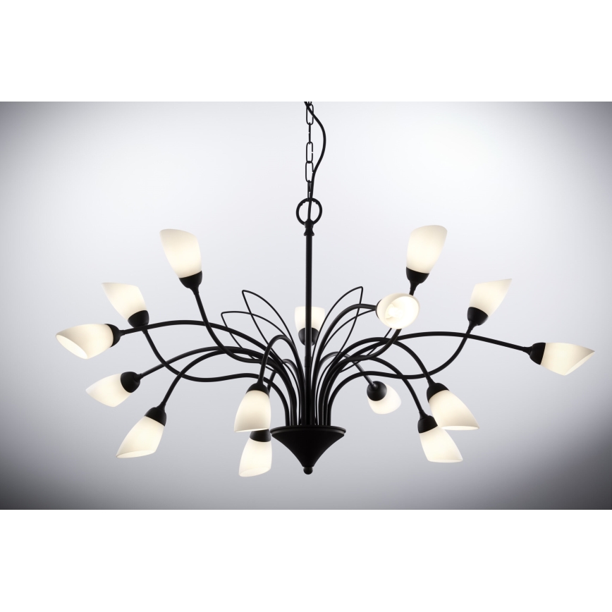 Jupiter 2057 - GLORIOSA Chain-Hung Chandelier 15xG9/14W/230V, Black