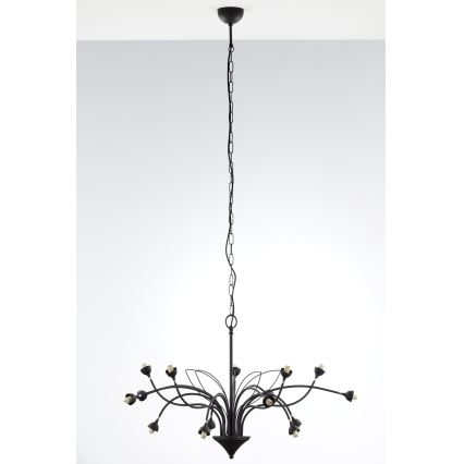 Jupiter 2057 - GLORIOSA Chain-Hung Chandelier 15xG9/14W/230V, Black