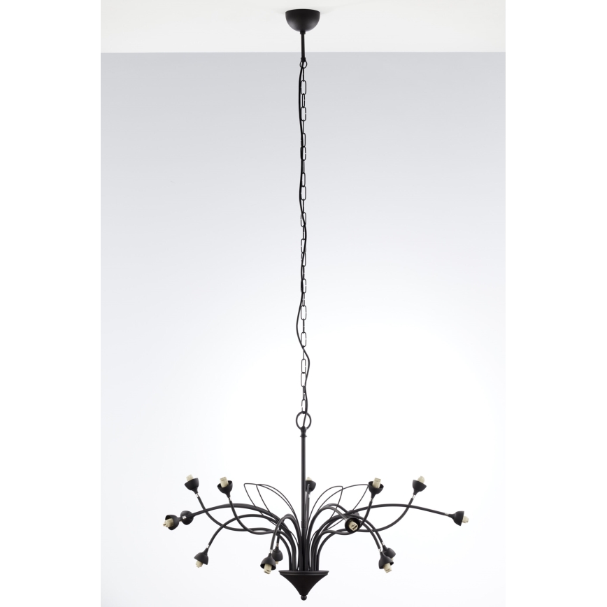 Jupiter 2057 - GLORIOSA Chain-Hung Chandelier 15xG9/14W/230V, Black