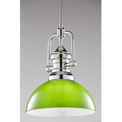 Jupiter 2071 - PLATINO Rod Pendant 1xE27/15W/230V Green/Polished Chrome
