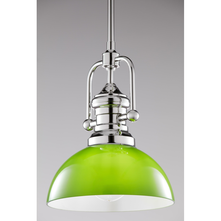Jupiter 2071 - PLATINO Rod Pendant 1xE27/15W/230V Green/Polished Chrome