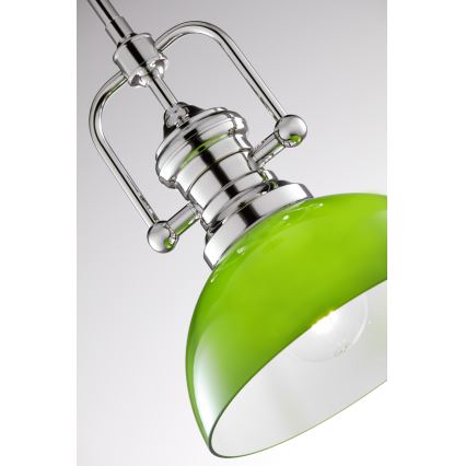 Jupiter 2071 - PLATINO Rod Pendant 1xE27/15W/230V Green/Polished Chrome