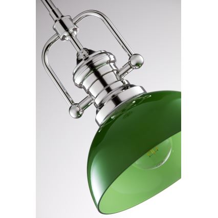 Jupiter 2071 - PLATINO Rod Pendant 1xE27/15W/230V Green/Polished Chrome