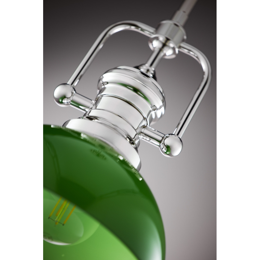 Jupiter 2071 - PLATINO Rod Pendant 1xE27/15W/230V Green/Polished Chrome