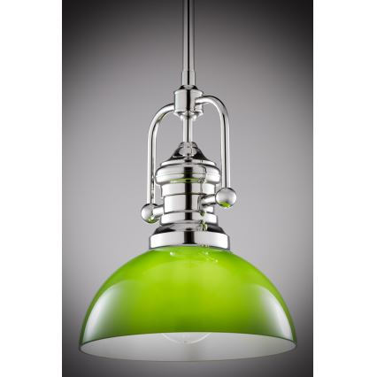 Jupiter 2071 - PLATINO Rod Pendant 1xE27/15W/230V Green/Polished Chrome