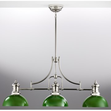 Jupiter 2072 - Rod pendant PLATINO 3xE27/15W/230V green/polished chrome