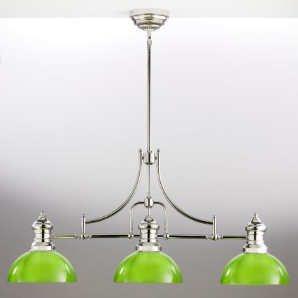 Jupiter 2072 - Rod pendant PLATINO 3xE27/15W/230V green/polished chrome