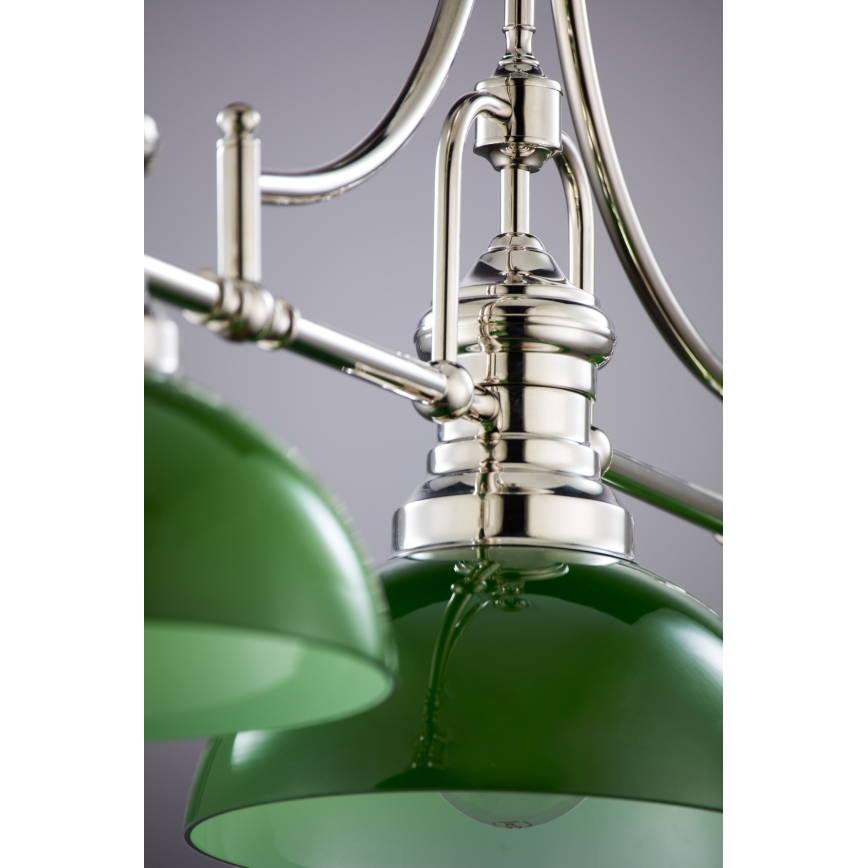 Jupiter 2072 - Rod pendant PLATINO 3xE27/15W/230V green/polished chrome