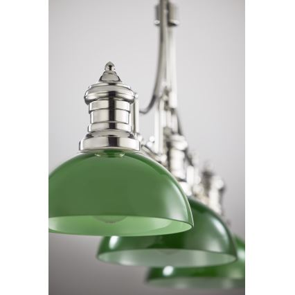 Jupiter 2072 - Rod pendant PLATINO 3xE27/15W/230V green/polished chrome