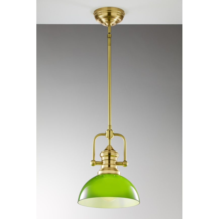 Jupiter 2073 - PLATINO Rod-Mounted Pendant Light 1xE27/15W/230V green/gold