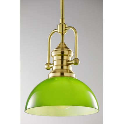 Jupiter 2073 - PLATINO Rod-Mounted Pendant Light 1xE27/15W/230V green/gold
