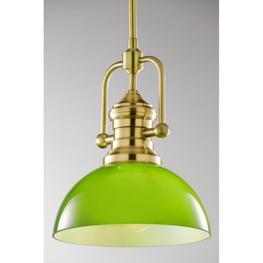 Jupiter 2073 - PLATINO Rod-Mounted Pendant Light 1xE27/15W/230V green/gold