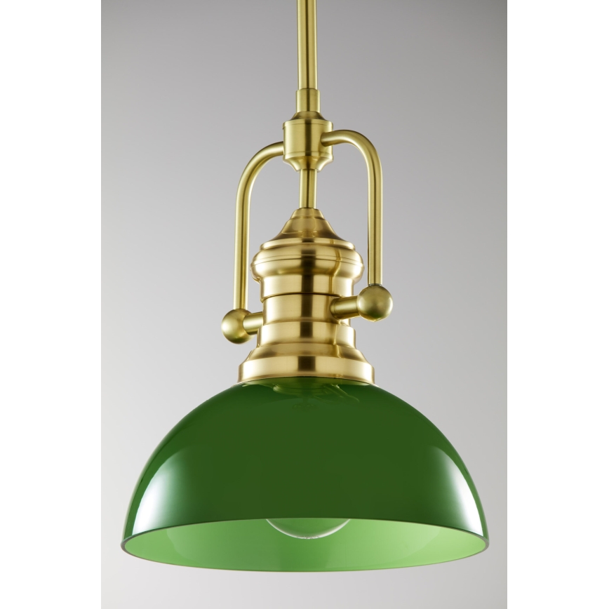 Jupiter 2073 - PLATINO Rod-Mounted Pendant Light 1xE27/15W/230V green/gold