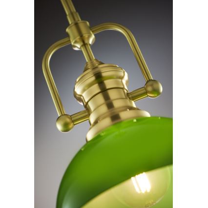 Jupiter 2073 - PLATINO Rod-Mounted Pendant Light 1xE27/15W/230V green/gold