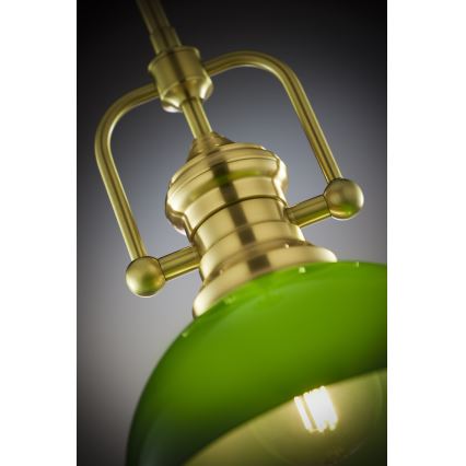 Jupiter 2073 - PLATINO Rod-Mounted Pendant Light 1xE27/15W/230V green/gold
