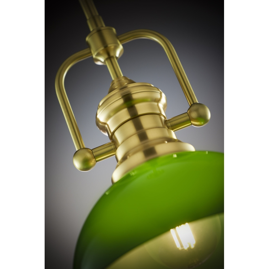 Jupiter 2073 - PLATINO Rod-Mounted Pendant Light 1xE27/15W/230V green/gold