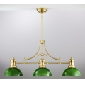 Jupiter 2074 - PLATINO rod pendant light 3xE27/15W/230V green/gold