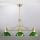 Jupiter 2074 - PLATINO rod pendant light 3xE27/15W/230V green/gold