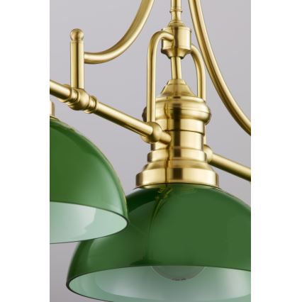 Jupiter 2074 - PLATINO rod pendant light 3xE27/15W/230V green/gold