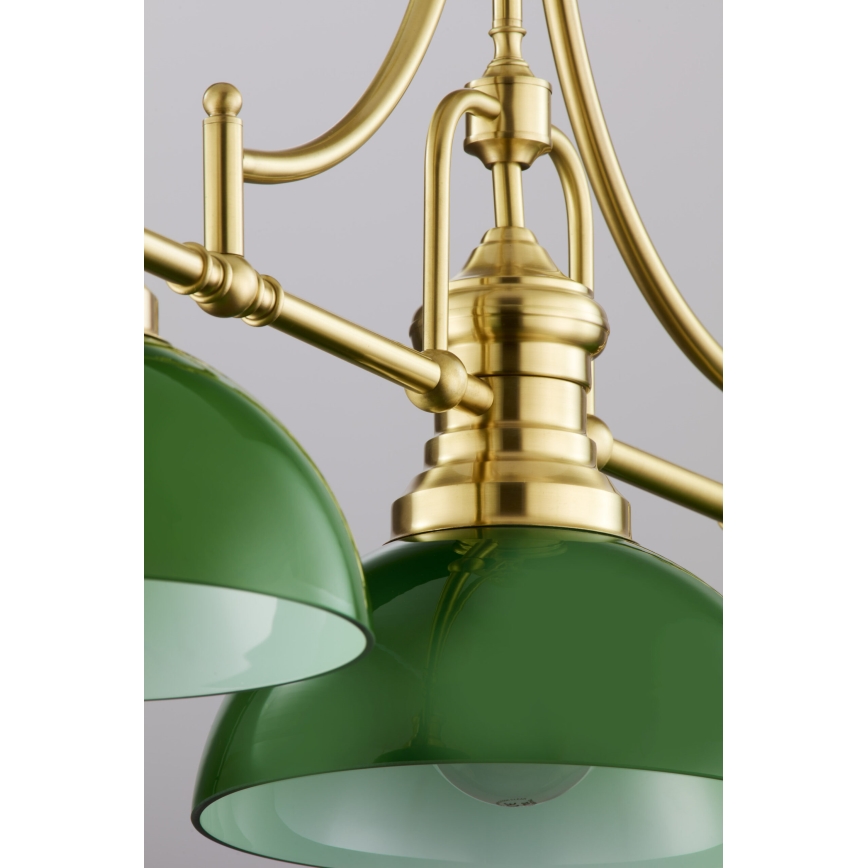 Jupiter 2074 - PLATINO rod pendant light 3xE27/15W/230V green/gold