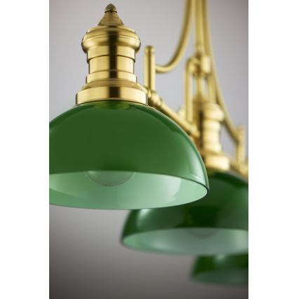 Jupiter 2074 - PLATINO rod pendant light 3xE27/15W/230V green/gold