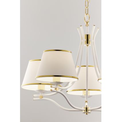 Jupiter 2084 - SAMBA chain-hung chandelier 5xE27/15W/230V white/gold