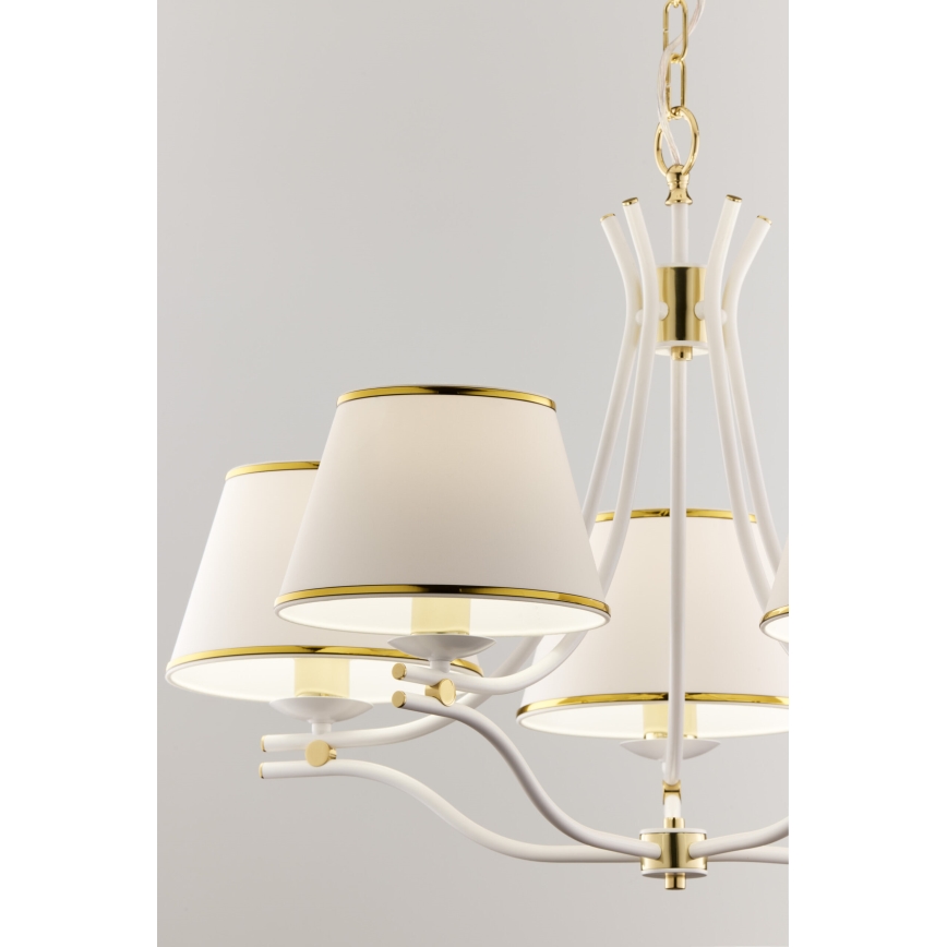 Jupiter 2084 - SAMBA chain-hung chandelier 5xE27/15W/230V white/gold