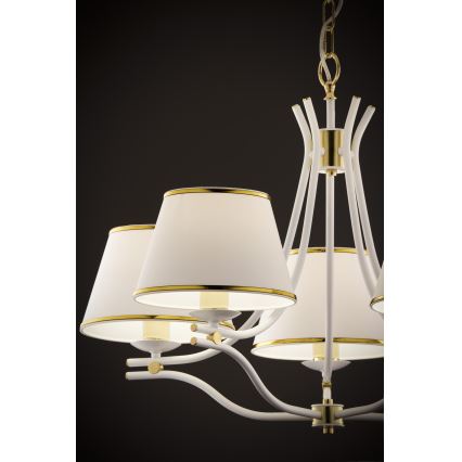Jupiter 2084 - SAMBA chain-hung chandelier 5xE27/15W/230V white/gold