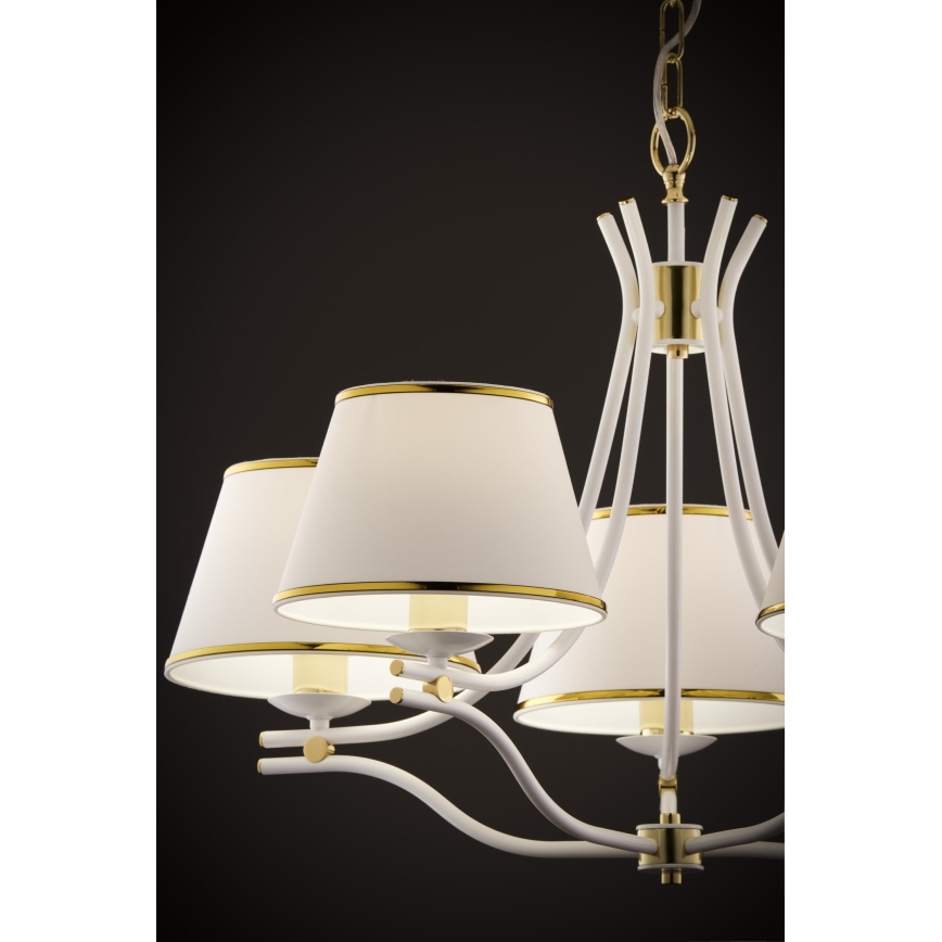 Jupiter 2084 - SAMBA chain-hung chandelier 5xE27/15W/230V white/gold